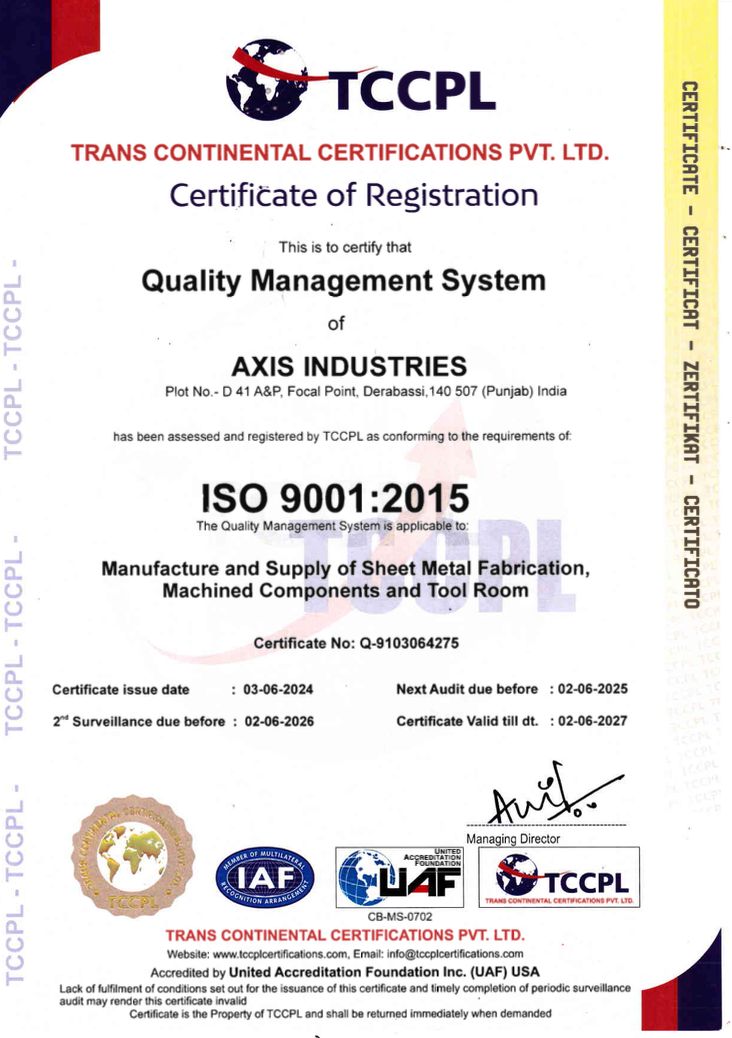 ISO 9001:2015 Certificate